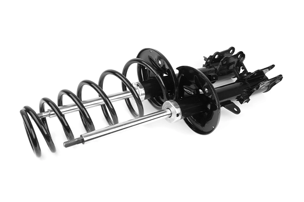 Shocks and struts components on a white background