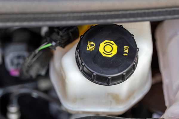 A close look at a brake fluid revisor cap